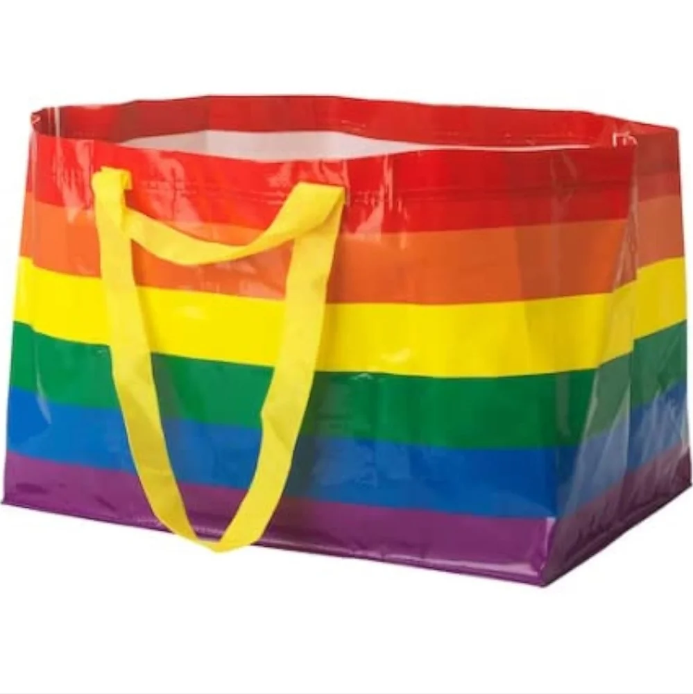 NEW IKEA STORSTOMMA Rainbow Pride Multicolored Bag for Storage/Laundry/Shopping